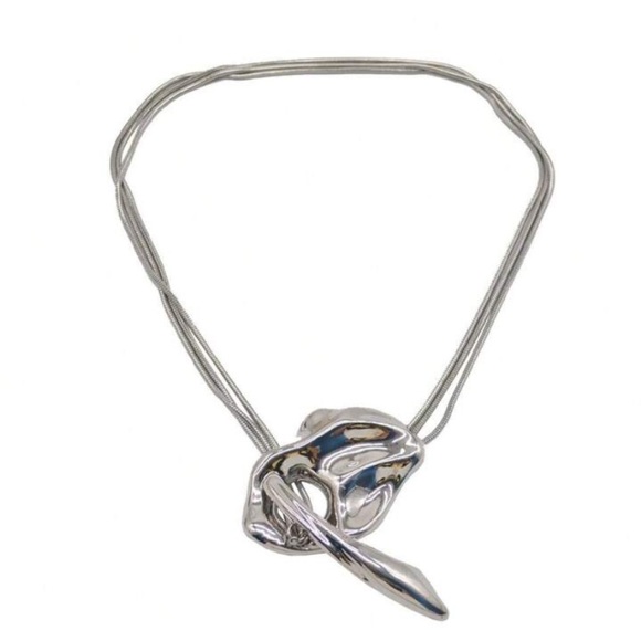 Silver Geometric Handmade Creative Design Necklace Party Event - Picture 11 of 13